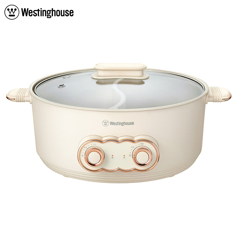 西屋（Westinghouse） 鸳鸯电火锅WHG6A米色分区独立控温大容量