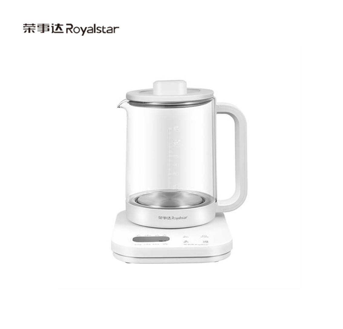 荣事达（Royalstar） 养生壶烧水壶煮茶壶1.8L电热水壶开水壶茶壶煮水壶花茶壶恒温壶多功能玻璃电水壶白色YSH8088