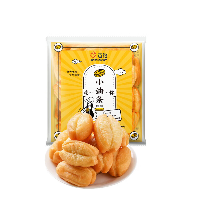 百钻 迷你小油条家用空气炸锅早餐速冻半成品火锅配菜麻辣烫食材 原味400g
