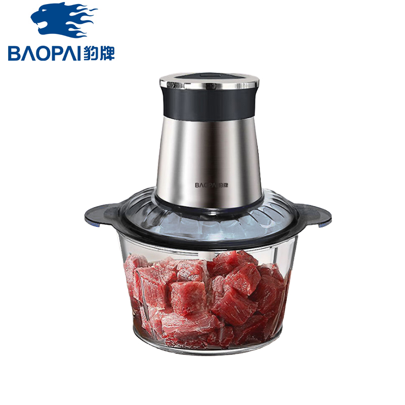 豹牌（BAOPAI） BP-MG235绞肉机黑色2L大容量 250W功率 快慢两档 四叶精钢刀头