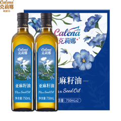 克莉娜 一级压榨正宗胡麻油食用油热炒油 亚麻籽油750ml*2瓶