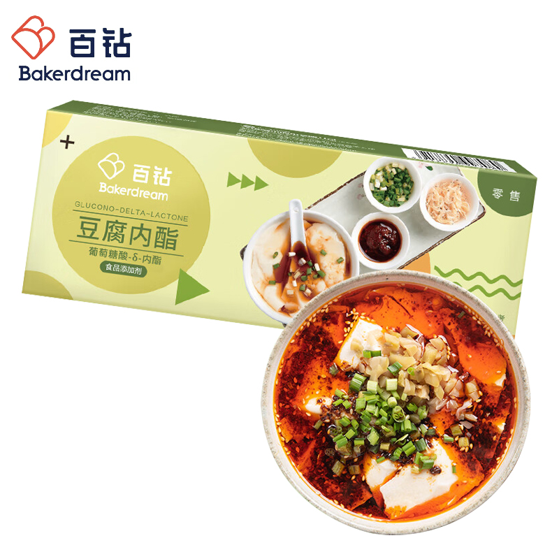 百钻 葡萄糖酸内酯食用豆腐内脂粉 家用做豆腐脑豆花凝固剂3g*24袋