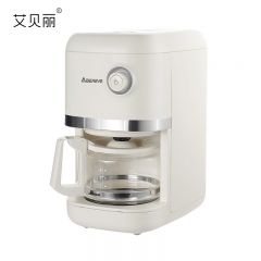 艾贝丽（Abereve） 全自动美式磨豆咖啡机ABL-KF498M 米白色喷淋萃取 新鲜研磨 小型便携