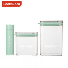 乐扣乐扣（LOCK&LOCK） HPP730S3FU负压密封一盒多用抽真空设计透明可视密封罐套装3件套 绿色