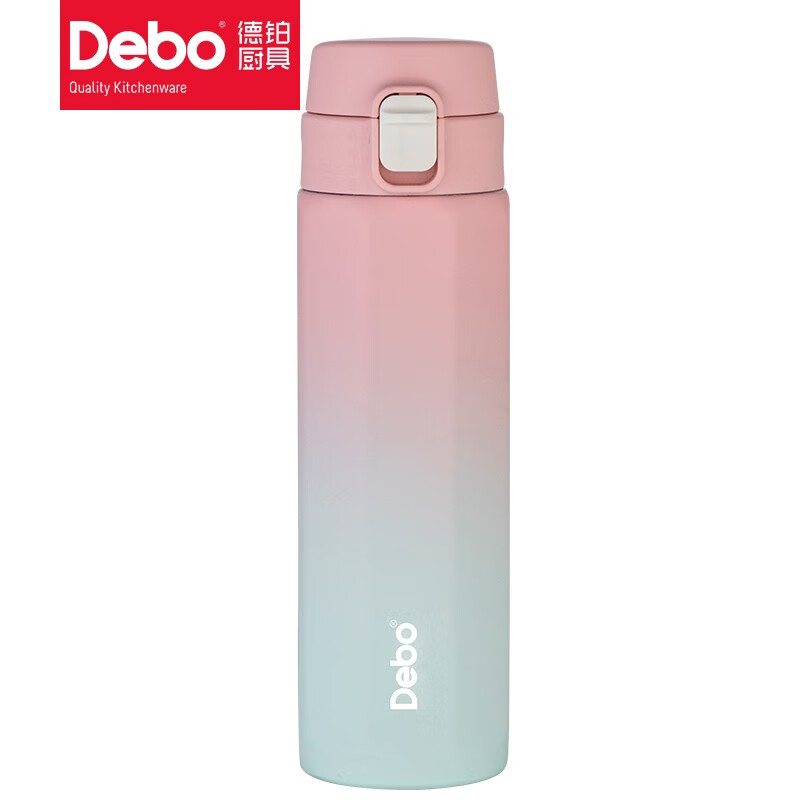 德铂（Debo） 卡特希八角保温杯弹跳杯DEP-888 渐变粉