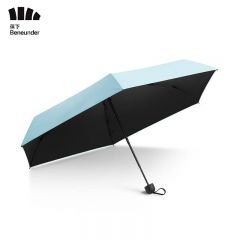 蕉下（beneunder） 户外防晒遮阳伞女防紫外线折叠晴雨伞口袋系列五折伞静谧蓝