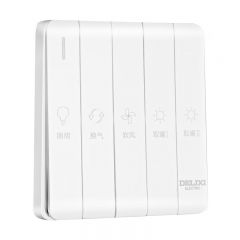 德力西（DELIXI）长按键五开连动浴霸开关YY-D5S