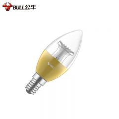 公牛（BULL）蜡烛泡 防频闪led灯泡 E14小螺口尖泡 金色 5W 吊灯壁灯 照明节能高亮灯泡球泡3000K