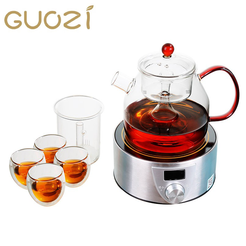 果兹 新功电陶炉茶具套装蒸煮两用壶电陶炉+壶+4杯GZ-S40一套