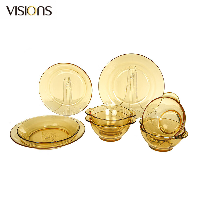 康宁（VISIONS） Corelle Brands Pyrex餐具Shiny晶耀系列玻璃餐具 8b件组 8件套