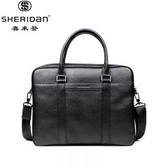 喜来登（SHERIDAN） 头层牛皮商务休闲手提斜挎包男士公文包NL220836S黑色