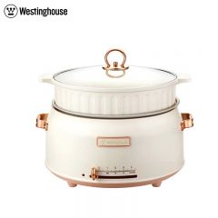 西屋（Westinghouse） 多功能电热锅WHG330大容量上蒸下煮复古颜值