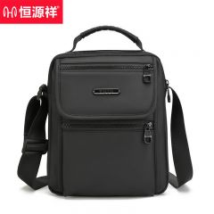 恒源祥 男包牛津布单肩包男斜挎包休闲帆布包男士包包背包小包HYX0657黑色