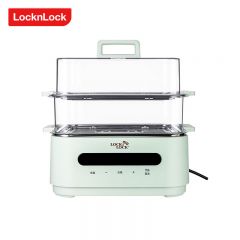 乐扣乐扣（LOCK&LOCK） EJP1277GRN双层大容量家用电蒸锅多功能电蒸箱多层蒸汽锅多用途蒸锅全透明视窗11L绿色