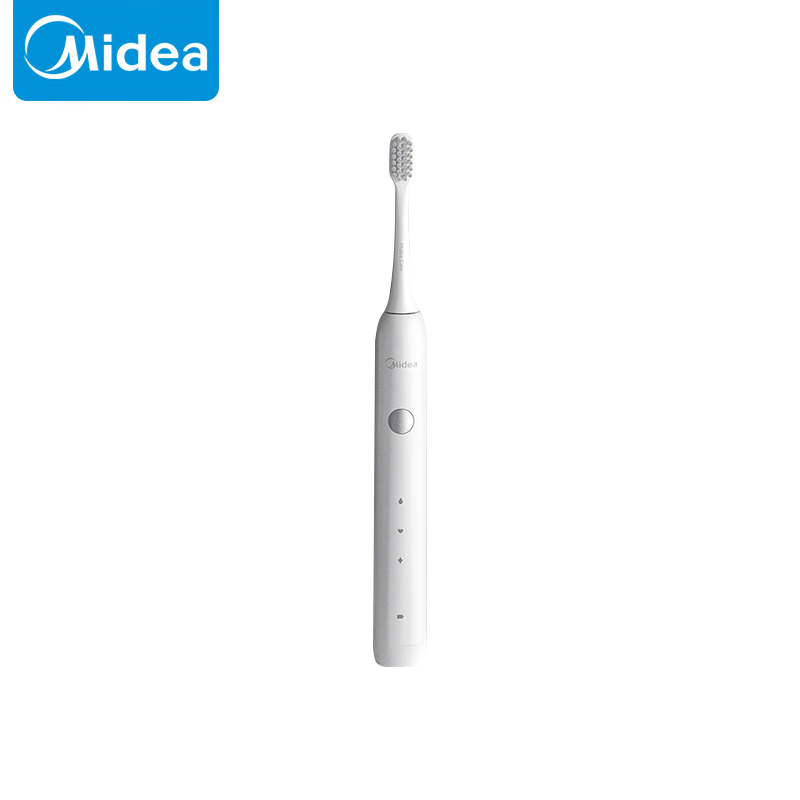 美的（Midea） MC-AJ0101电动牙刷男女成人软毛声波全自动防水感应式充电2刷头冰川白一支