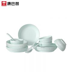康巴赫（KBH） LPB-TC016 青瓷餐具16头家用陶瓷餐具碗盘勺子筷子套装