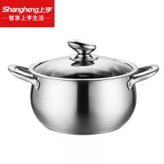 上亨（shangheng） SHZH-BXG004 304不锈钢鼓型煮粥锅 炖锅奶锅煤燃气电磁炉