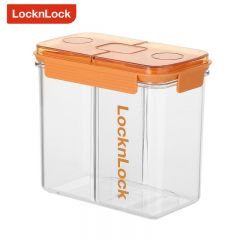 乐扣乐扣（LOCK&LOCK） HTE954FU 分格分类储粮密封隔潮防虫食品用材料送量杯简约风高颜值储物罐 橙色