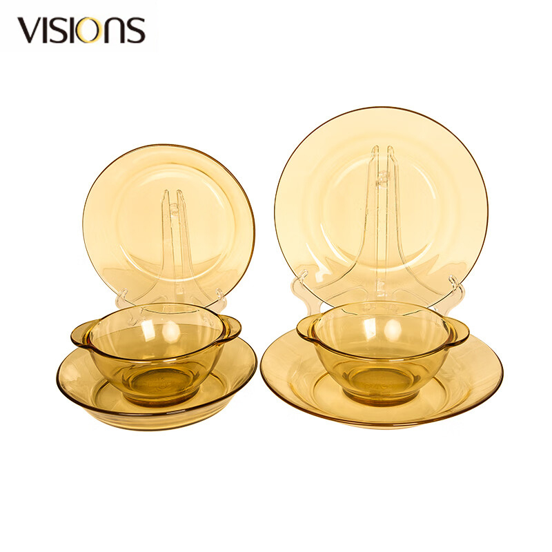 康宁（VISIONS） Corelle Brands Pyrex餐具Shiny晶耀系列玻璃餐具 6b件组 6件套