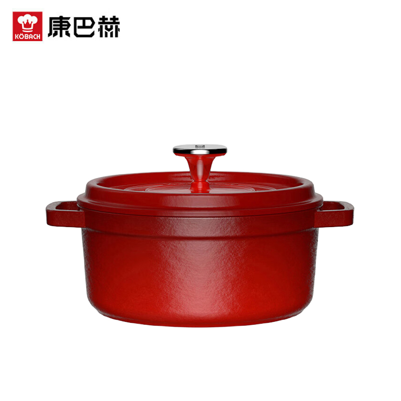 康巴赫（KBH） 溢彩珐琅汤锅 红色LPB-YT22B 22cm