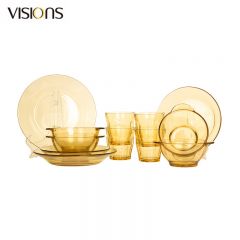 康宁（VISIONS） Corelle Brands Pyrex餐具Shiny晶耀系列玻璃餐具 12b件组 12件套
