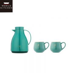 WORLD KITCHEN 绿欣美佳杯壶三件组  WK-LXMJ3/KZ/GR 【1000ml（壶）&amp; 300ml（杯）*2】