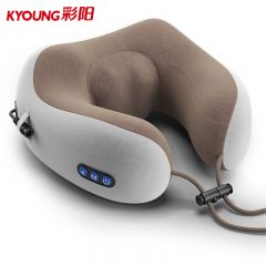 彩阳 咖色U型颈椎揉捏按摩仪—加热揉捏款 CR-2 23*26*13cm