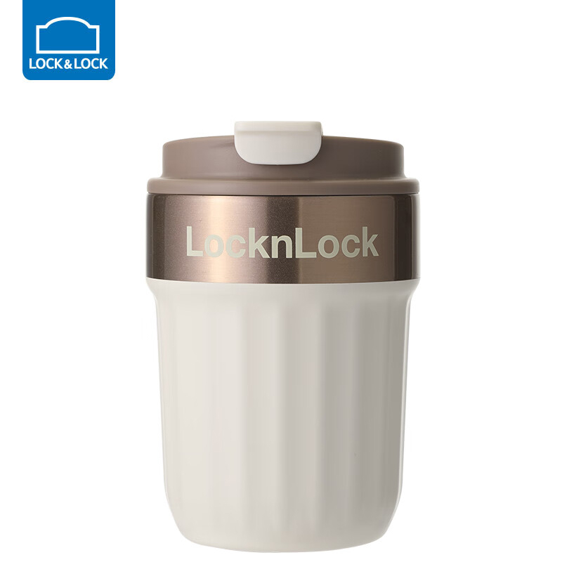 乐扣乐扣（locknlock）保温锁冷密封防漏咖啡杯光口设计翻盖直饮便携提手水杯LHC6799FU 白金 1个 360ml