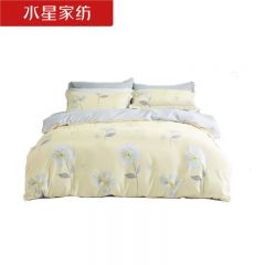 水星家纺 抗菌四件套纯棉床品套装奶fufu的花200*230cm