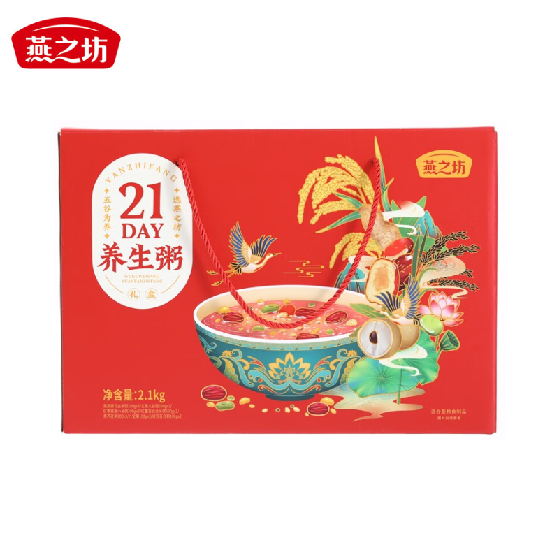 燕之坊 每日五谷杂粮粥料养生腊八宝粥方绿豆红豆小米糯米礼盒伴手礼 21day养生粥2.1kg/盒