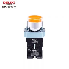 德力西电气 按钮开关1LAY5s-BW3黄AC.DC 24V 1NO（标准型带灯平钮）