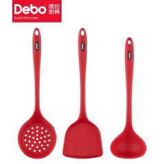 徳铂（Debo） 温迪硅胶锅铲漏勺三件套红色 DEP-760