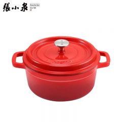张小泉中国红铸铁锅 珐琅锅 辅食锅 红色C32240100 C32240100中国红铸铁珐琅锅 22cm