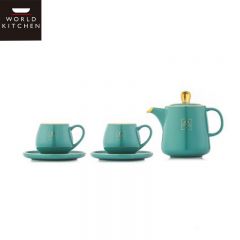 WORLD KITCHEN 马克杯壶五件组  -绿WK-MKB-5/KZ/GR 【800ml+300ml*2+碟子*2】