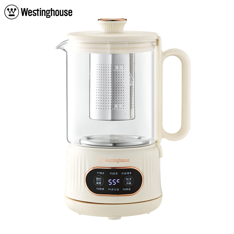 西屋（Westinghouse） 养生壶WEK075 白色轻巧便携容量恒温智能菜单