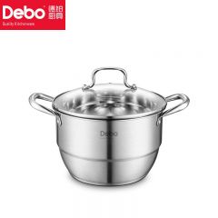 徳铂（Debo）蒸锅蒸笼汤锅24cm不锈钢双层复底厚底明火电磁炉通用康拉德DEP-530 个