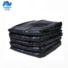 兰诗（LAUTEE）加厚加大平口黑色大垃圾袋酒店环卫物业 55*60cm* 50个包