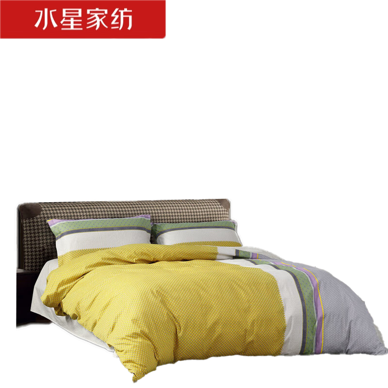 水星家纺 全棉抗菌四件套200*230cm雨后清晨