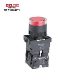 德力西电气 按钮开关1LAY5s-EW3 红 AC 220V 1NO（经济型带灯平钮）