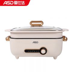 爱仕达（ASD） 家用一机多能方形锅身4L大容量料理锅一体炒煮煎钢化玻璃盖多功能锅AH-F15J907