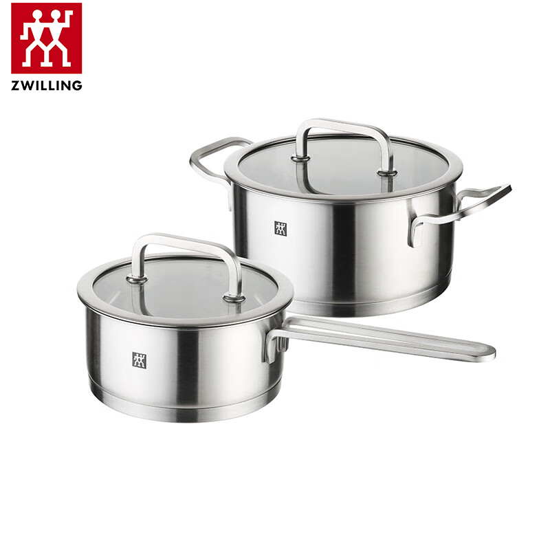 双立人（ZWILLING） Moment 20cm浅烧锅+16cm单柄炖锅套装不锈钢锅具 2件套