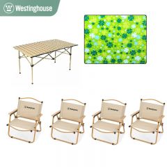 西屋（Westinghouse） MN19C户外尊享套装Max大号蛋卷桌+克米特椅*4+野餐垫