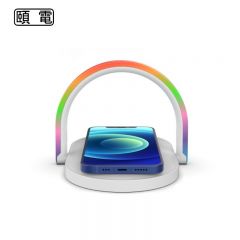 颐电 AD-3843三合一手机无线充小夜灯快充不伤机支架多款选择白色