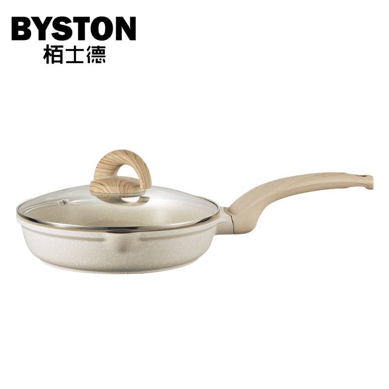 栢士德（BYSTON） 克丽普麦饭石平底锅24cm不粘锅燃气炉微波炉通用煎锅 克丽普煎锅BST-1040