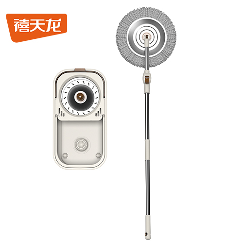 禧天龙（Citylong） Q-9807省力旋转拖把家用一拖净免手洗甩干拖把桶套装拖布吸水墩布焦糖色 （棉头*2）