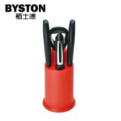 栢士德（BYSTON） 不锈钢小工具套装 3.5寸果皮刀*2果蔬刨开瓶器圆筒 BST-089