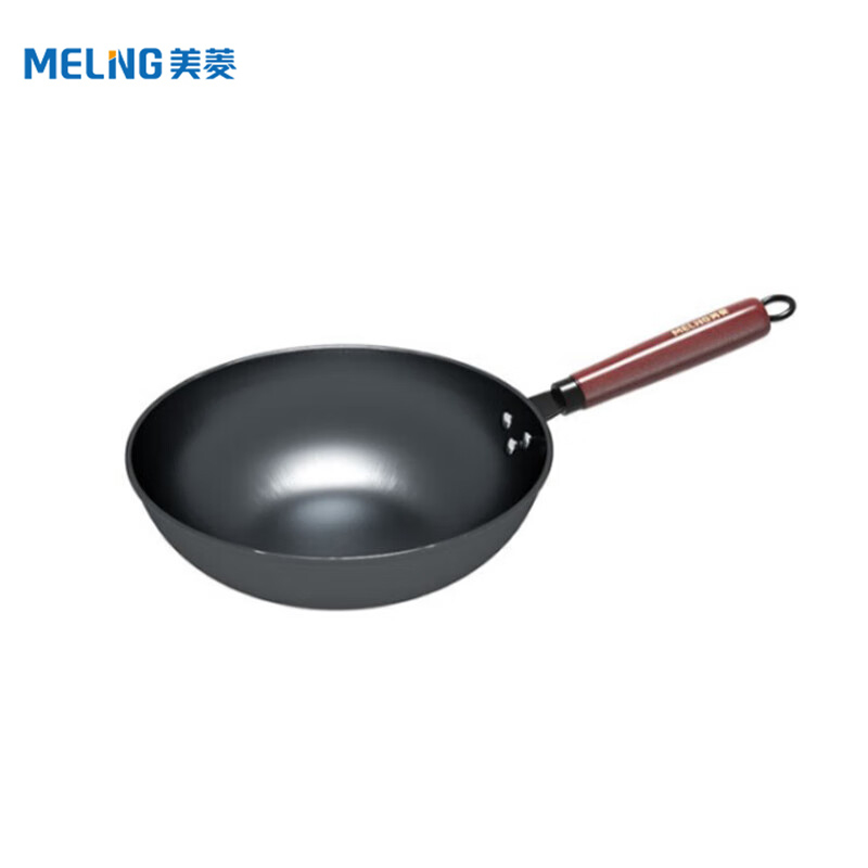 美菱（MeiLing） 经典真不锈炒锅家用大容量耐磨无涂层铁质炒锅MGJ-LC3212/口