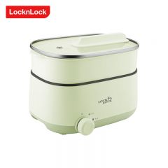 乐扣乐扣（LOCK&LOCK） EJR227GRN电热锅蒸煮一体锅多功能家用学生宿舍小电锅上蒸下煮两档火力调节绿色1.8L