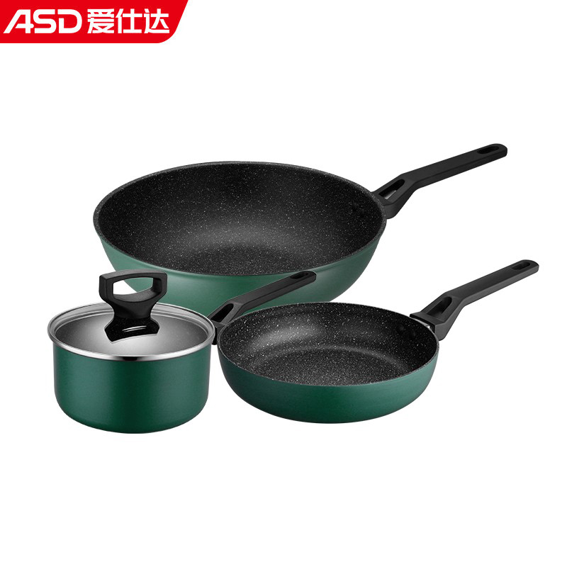 爱仕达（ASD） 锅具三件套30cm炒锅+20cm汤锅+16cm奶锅套装 PL03Q2TG（套）