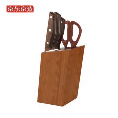 京东京造  砍骨刀、切菜刀、水果刀、实木刀座 原木碳化刀具五件套JM-CD2306006